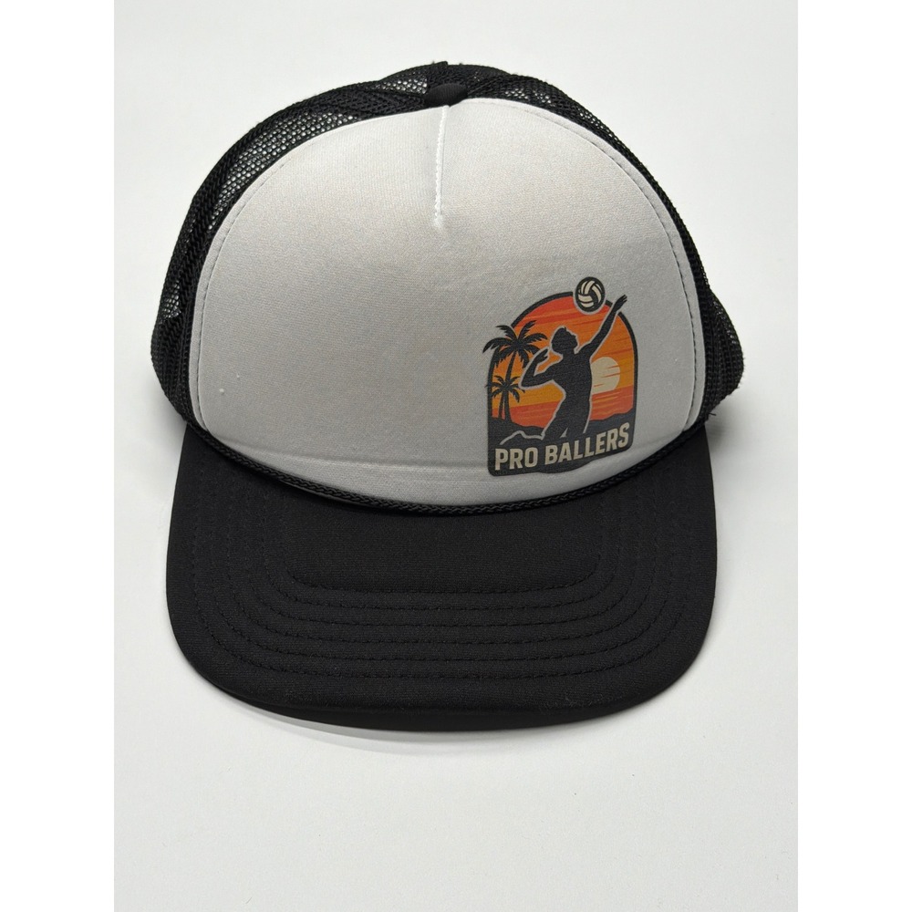 Otto Pro Ballers Volleyball Trucker Hat Black White Mesh Snapback Cap‎